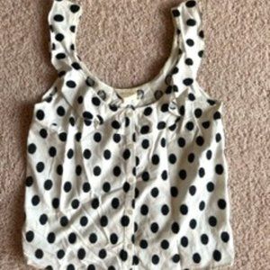 Sezane Black and White Linen Tank Top